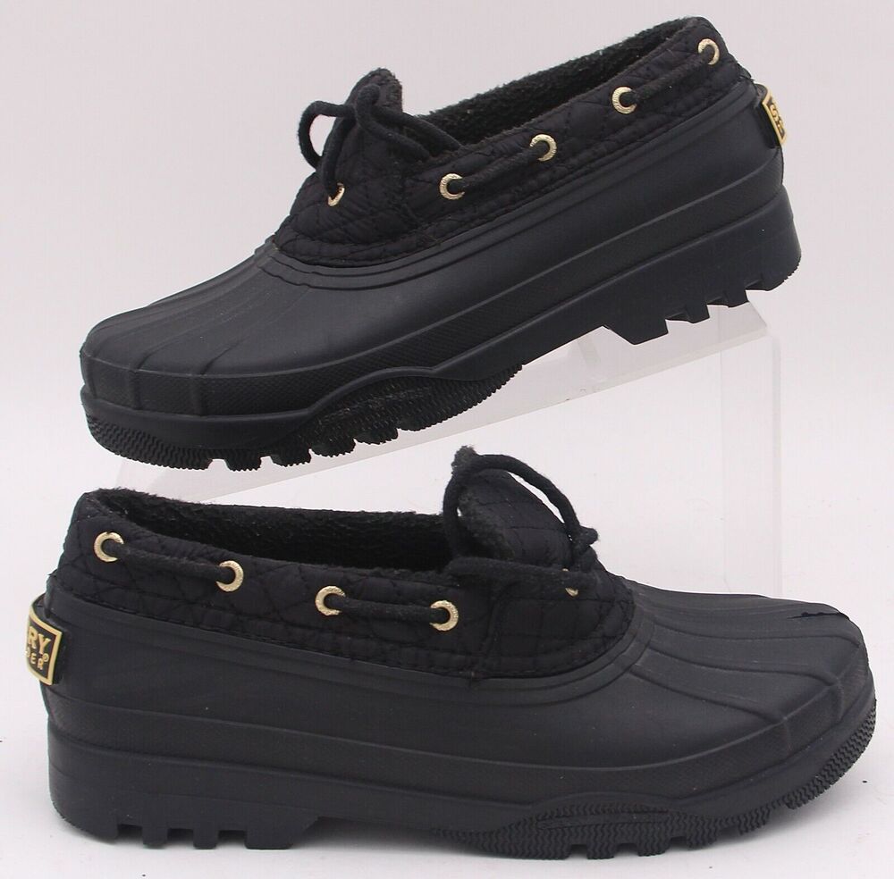 Sperry Top-Sider Women's Size 7 Black Quilted Rain Duck Shoe Boots Mocs STS95272 - Picture 9 of 11